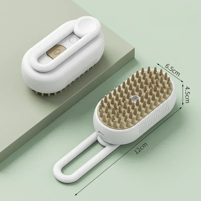 Furmyra SteamGroom Brush captures loose fur from cats and dogs